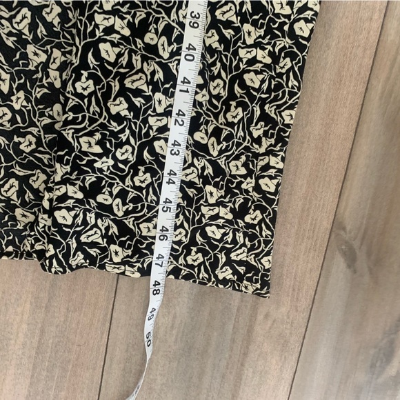 TOPSHOP Ruched Floral Print midi Dress black white size 4 - Picture 7 of 7